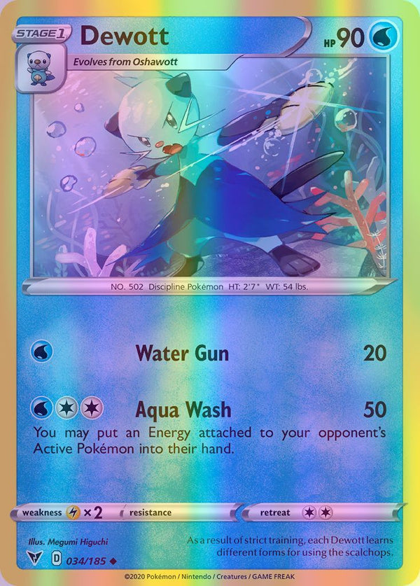 Dewott - 034/185 (SWSH04) Uncommon - Near Mint Reverse Holofoil