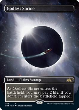 Godless Shrine [#282 Alternate Art Borderless] (UNF-R-FOIL)