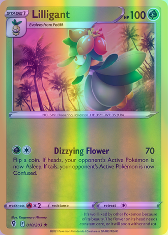 Lilligant - 010/203 (SWSH07) Rare - Near Mint Reverse Holofoil