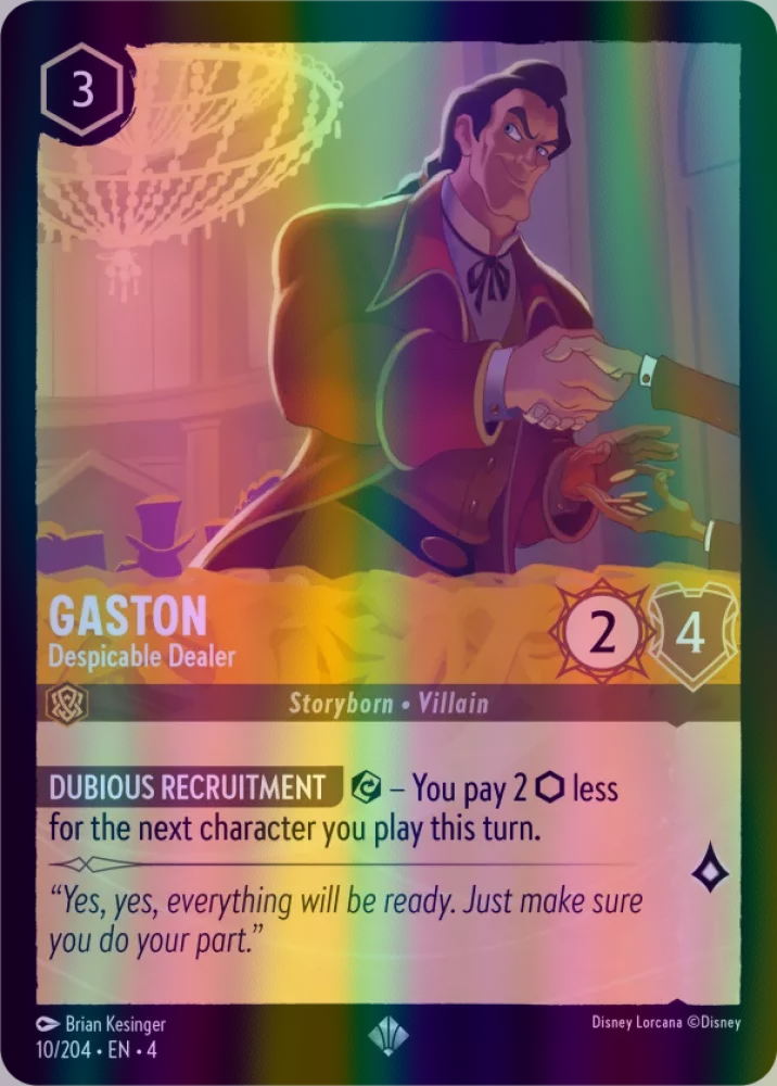 Gaston - Despicable Dealer (Ursula's Return 010/204) Super Rare - Near Mint Cold Foil