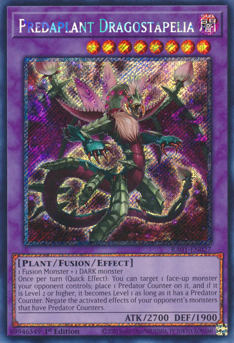 Predaplant Dragostapelia (RA01-EN027) Platinum Secret Rare - Near Mint 1st Edition