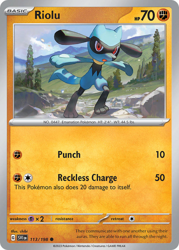 Riolu - 113/198 (SV1) Common - Near Mint