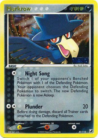 Murkrow - 30/115 (UF) Rare - Light Play Reverse Holofoil