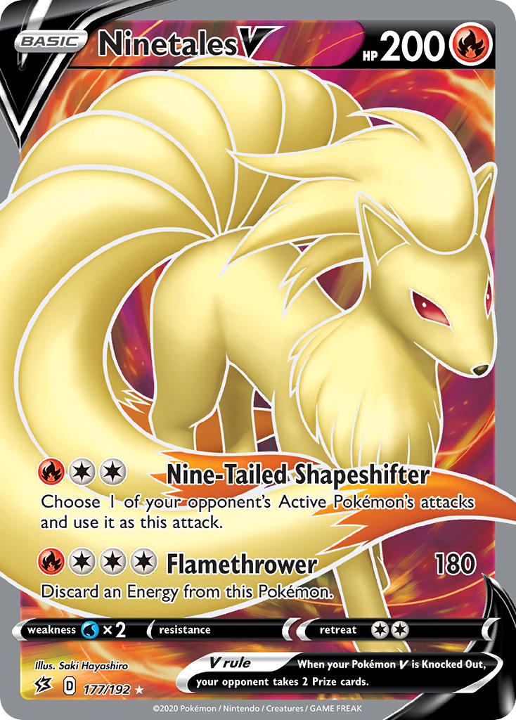 Ninetales V (Full Art) - 177/192 (SWSH02) Ultra Rare - Near Mint Holofoil