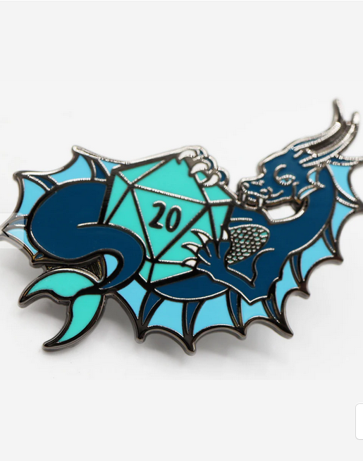 Dice Dragon Pin - Water