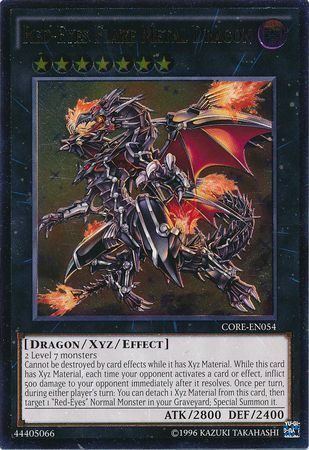 Red-Eyes Flare Metal Dragon (CORE-EN054) Ultimate Rare - Near Mint Unlimited Light Play