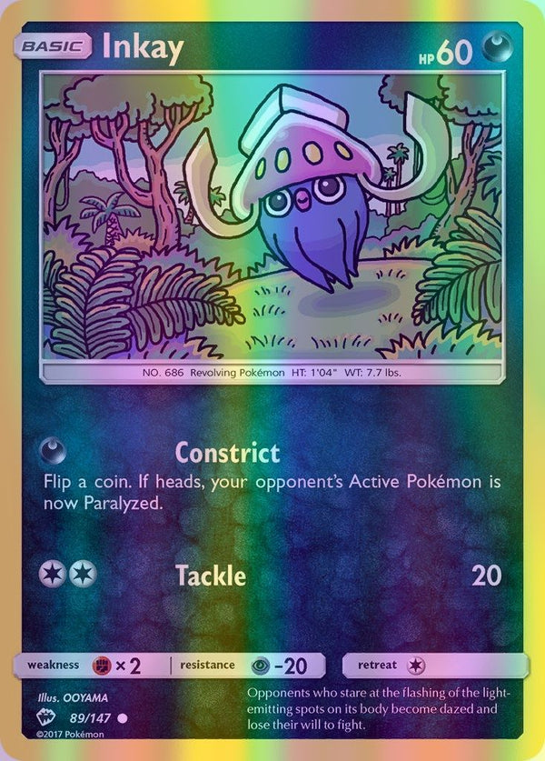 Inkay - 089/147 (SM:BUS) Common - Near Mint Reverse Holofoil