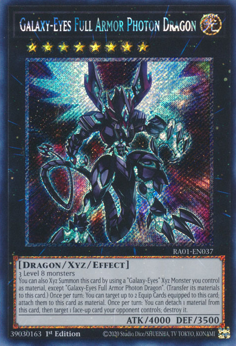 Galaxy-Eyes Full Armor Photon Dragon (RA01-EN037) Platinum Secret Rare - Near Mint 1st Edition
