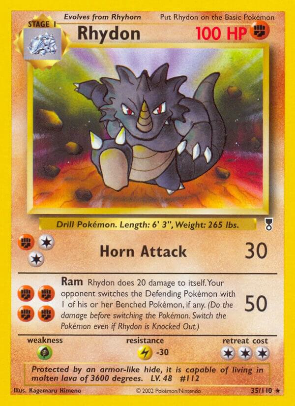 Rhydon - 035/110 (LC) Rare - Damaged Reverse Holofoil