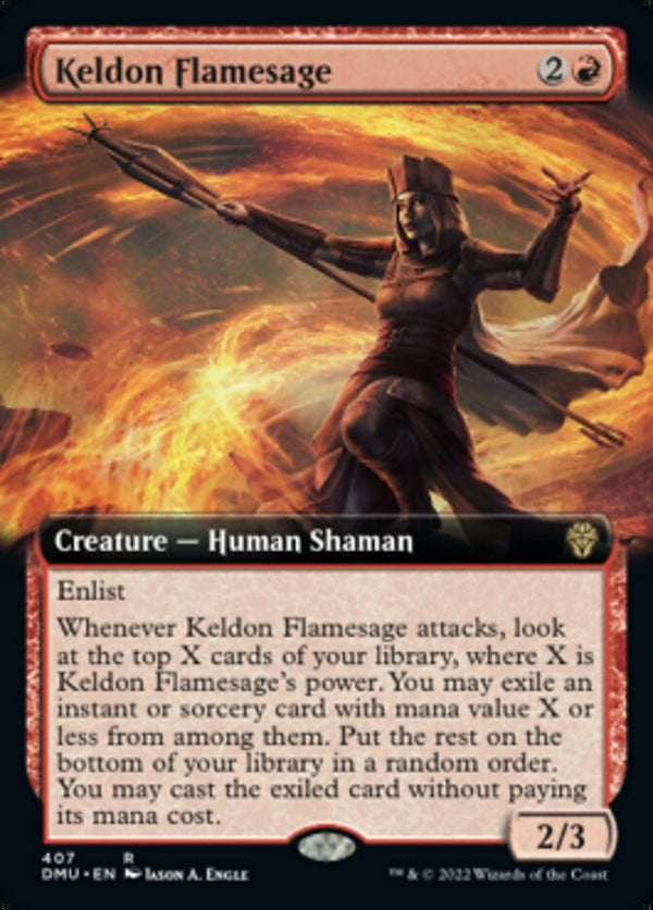 Keldon Flamesage [#407 Extended Art] (DMU-R)