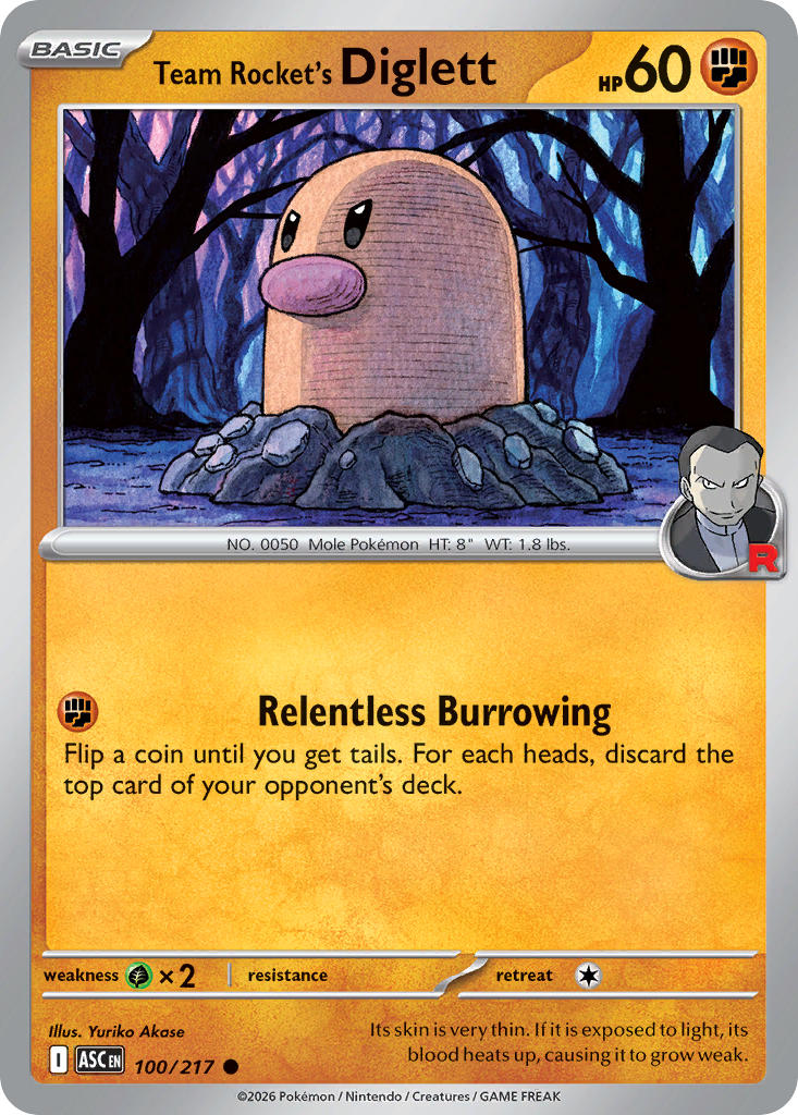Team Rocket's Diglett - 100/217 (ASC) Common
