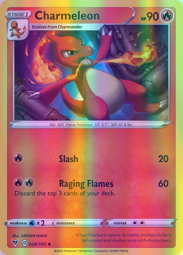 Charmeleon - 024/185 (SWSH04) Uncommon - Near Mint Reverse Holofoil