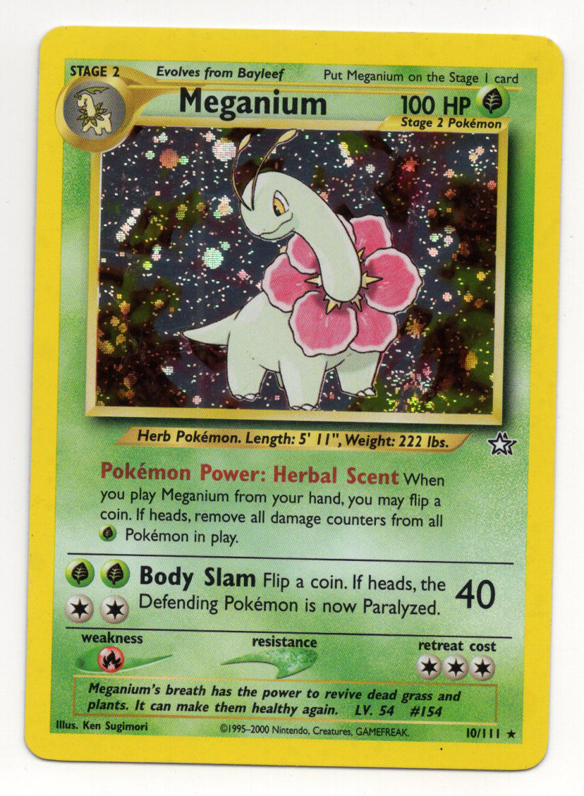Meganium - 10/111 (N1) Holo Rare - Unlimited Moderate Play