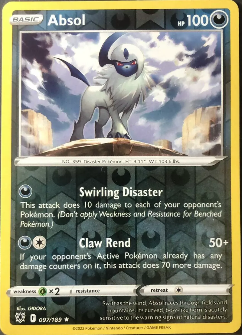 Absol - 097/189 (SWSH10) Holo Rare - Near Mint Reverse Holofoil