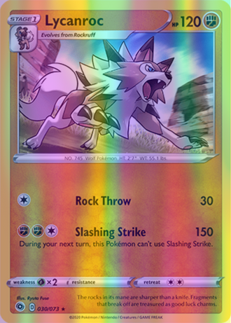 Lycanroc - 30/73 (CHP) Holo Rare - Near Mint Reverse Holofoil