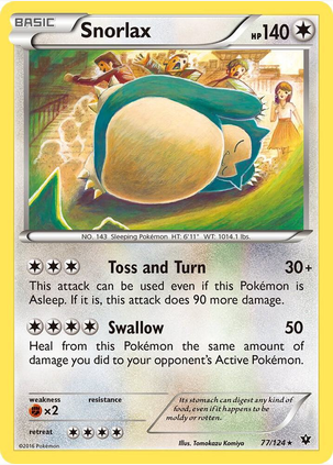 Snorlax - 77/124 (XY) Rare - Damaged