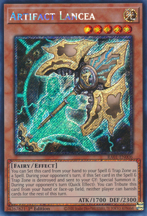 Artifact Lancea (RA01-EN006) Platinum Secret Rare - Near Mint 1st Edition