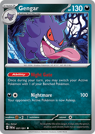 Gengar - 057/091 (PAF) Uncommon - Near Mint