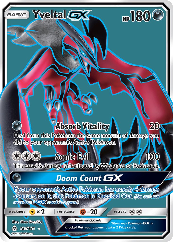 Yveltal GX (Full Art) - 124/131 (FLI) Ultra Rare - Near Mint Holofoil