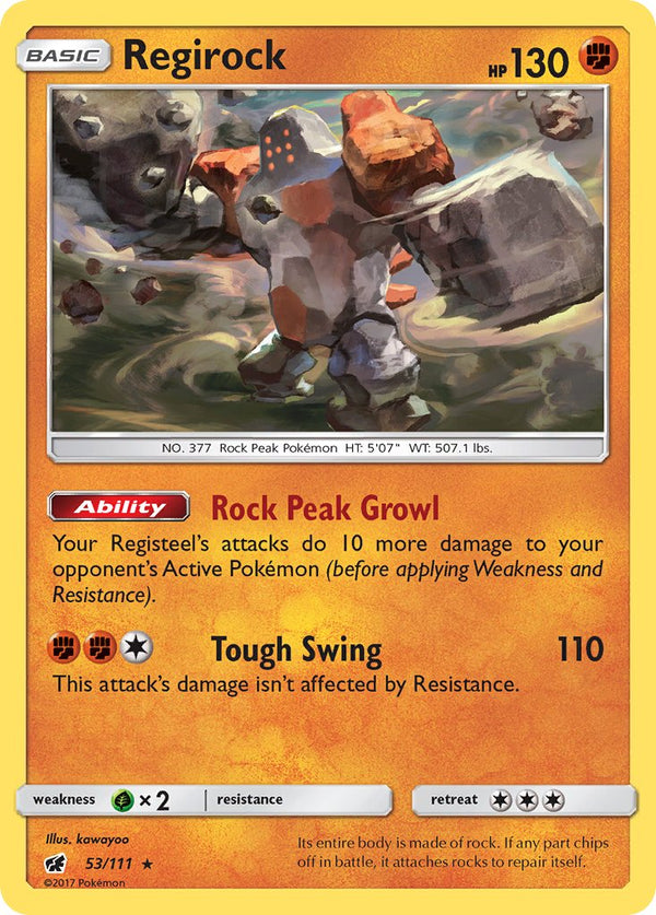 Regirock - 053/111 (CIN) Rare - Near Mint