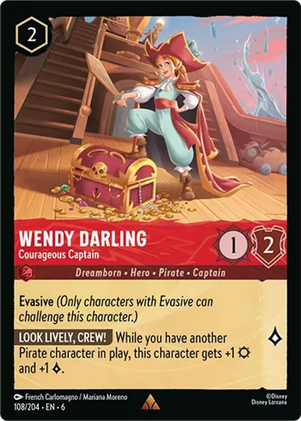 Wendy Darling - Courageous Captain (Azurite Sea 108/204) Rare - Near Mint