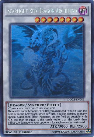 Scarlight Red Dragon Archfiend (DOCS-EN046) 1st Edition Ghost Rare Light Play