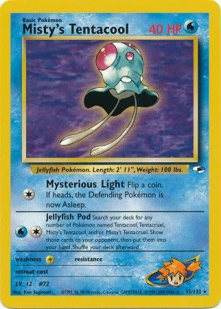 Misty's Tentacool - 32/132 (G1) Rare - Moderate Play