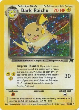 Dark Raichu - 83/82 (TR) Holo Rare - Damaged Unlimited Holofoil