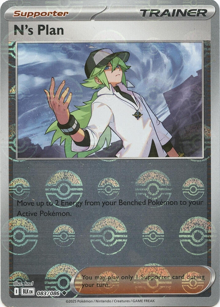 N's Plan (Poke Ball Pattern) - 083/086 (BLK) Uncommon - Near Mint Holofoil