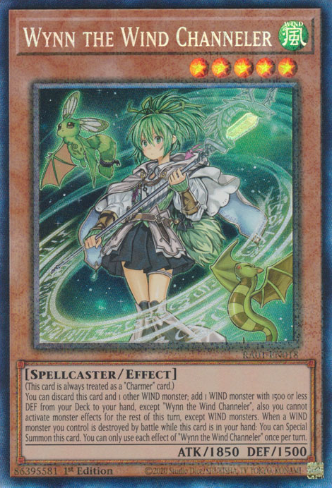 Wynn the Wind Channeler (RA01-EN018) Prismatic Collector’s Rare - Near Mint 1st Edition