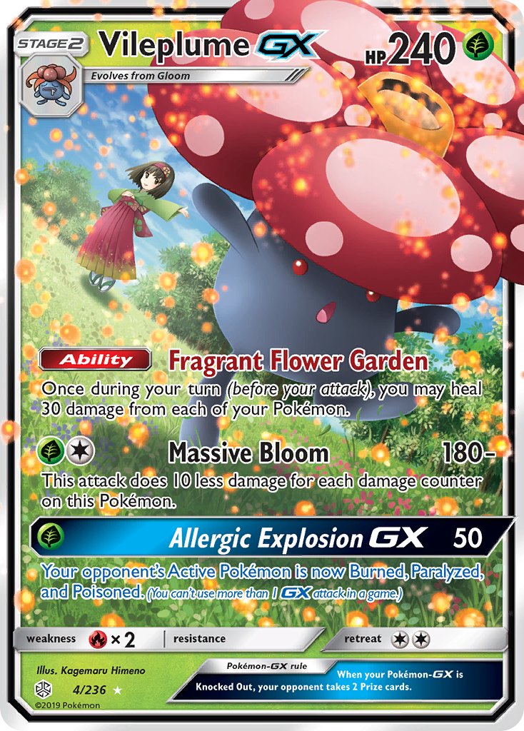 Vileplume GX - 004/236 (CEC) Ultra Rare - Near Mint Holofoil