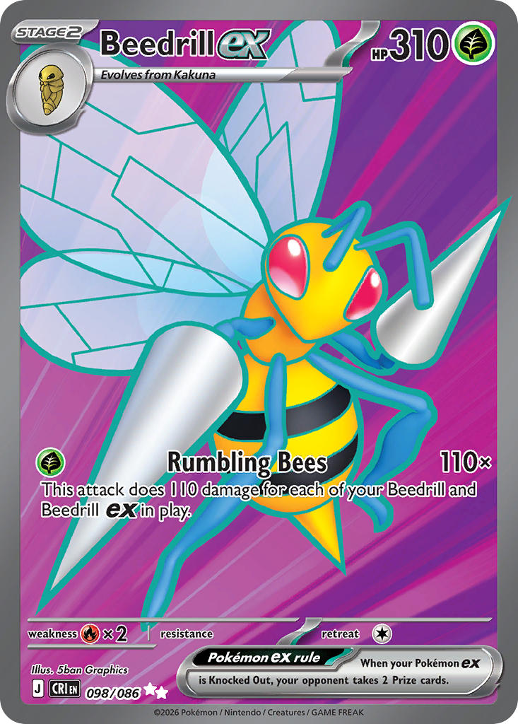 Beedrill ex - 098/086 (CRI) Ultra Rare