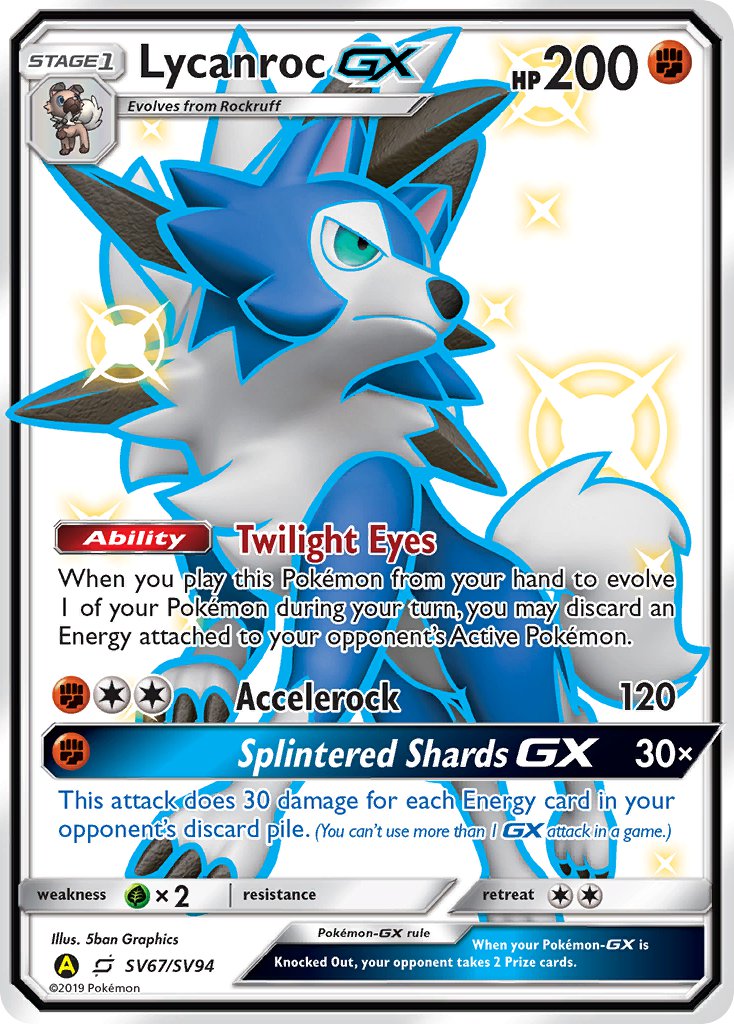 Lycanroc GX (SV67) - SV67/SV94 (HIF:SV) Shiny Holo Rare - Near Mint Holofoil