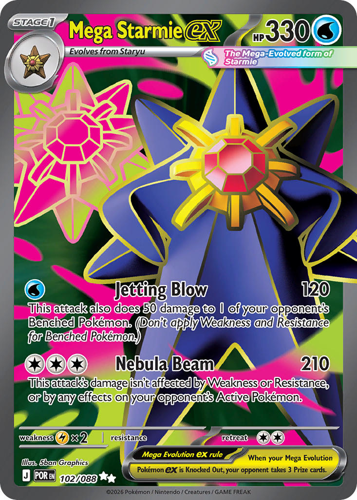Mega Starmie ex - 102/088 (POR) Ultra Rare