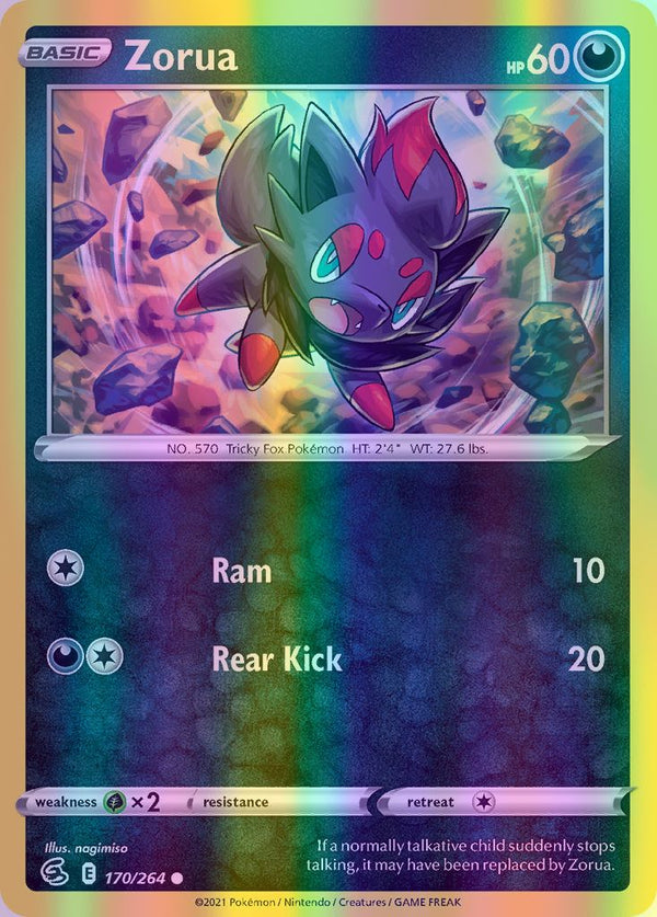 Zorua - 170/264 (SWSH08) Common - Near Mint Reverse Holofoil