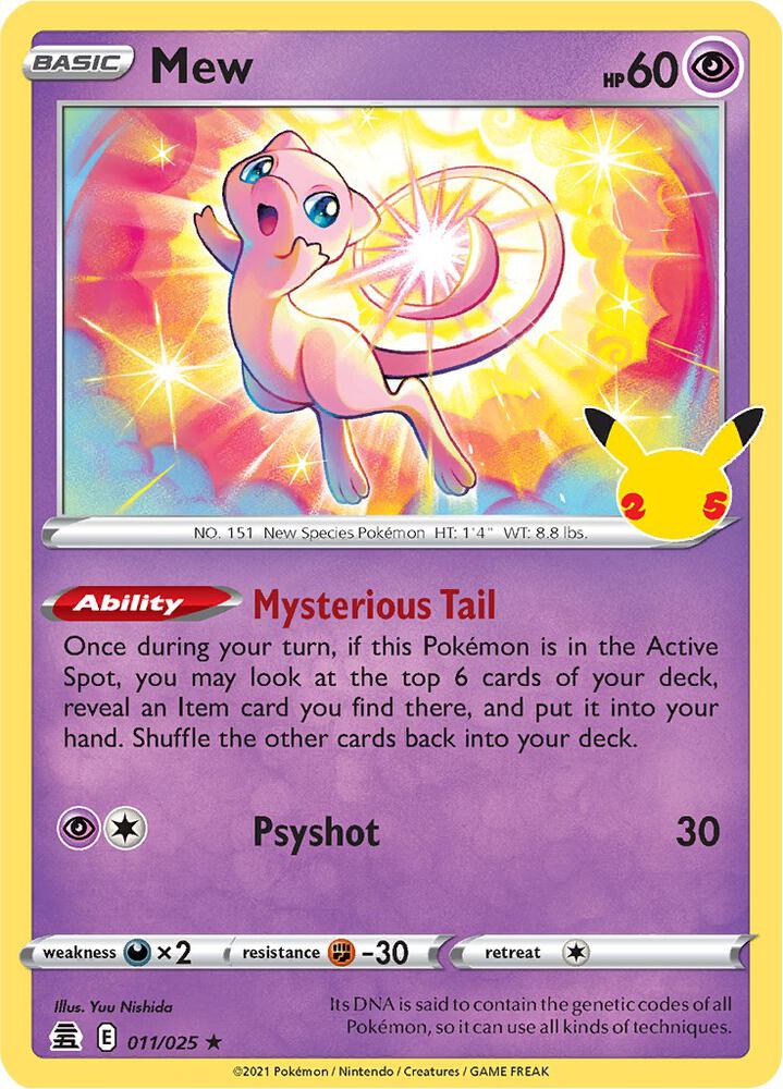 Mew - 011/025 (CLB) Holo Rare - Light Play Holofoil