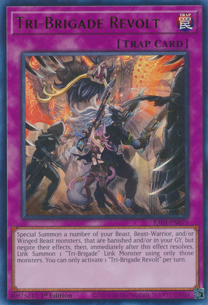 Tri-Brigade Revolt (RA01-EN079) Prismatic Ultimate Rare - Near Mint 1st Edition