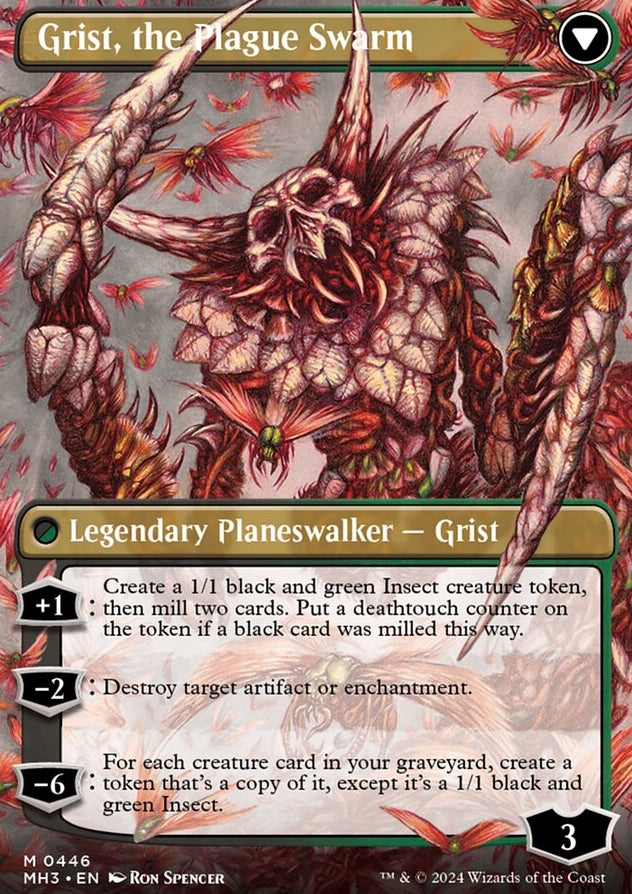 Grist, Voracious Larva // Grist, the Plague Swarm [#0446 Borderless] (MH3-M)