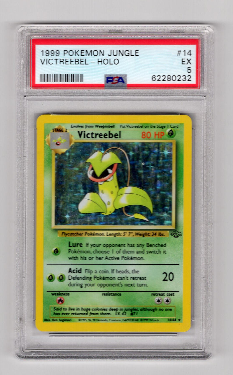 Victreebel - 14/64 (JU) Holo Rare - Unlimited Heavy Play Holofoil (Graded - PSA 5)