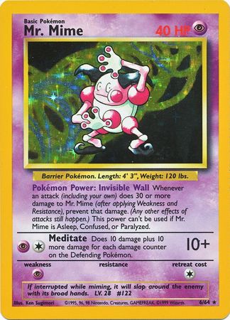 Mr. Mime  - 06/64 (JU) Holo Rare - Near Mint Unlimited Holofoil