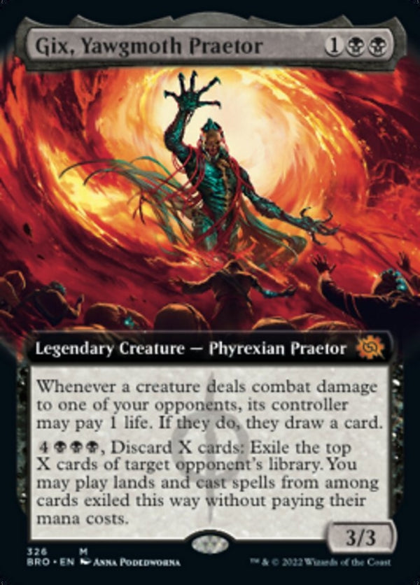 Gix, Yawgmoth Praetor [#326 Extended Art] (BRO-M)