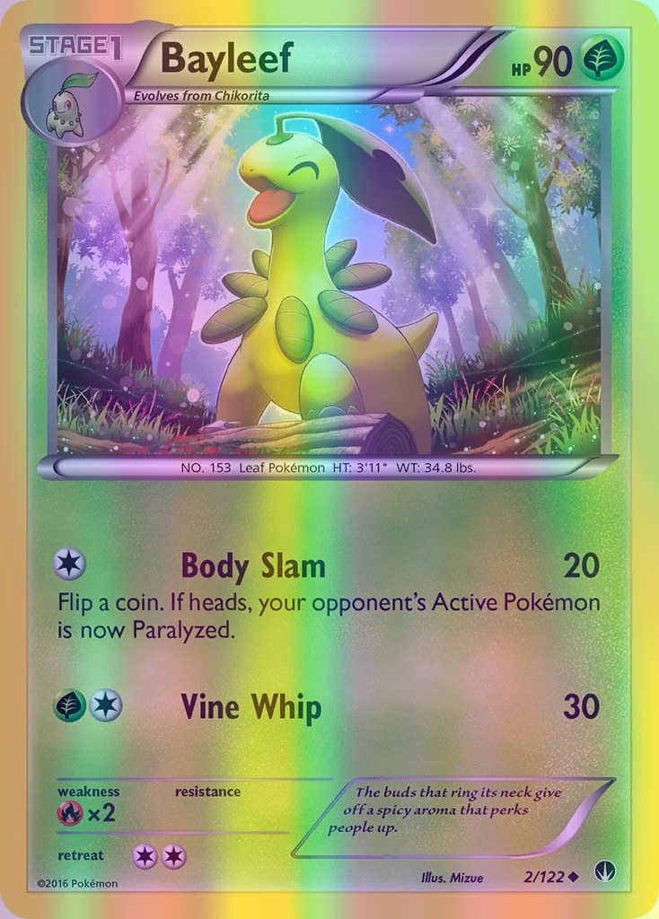 Bayleef - 002/122 (BKP) Uncommon - Near Mint Reverse Holofoil