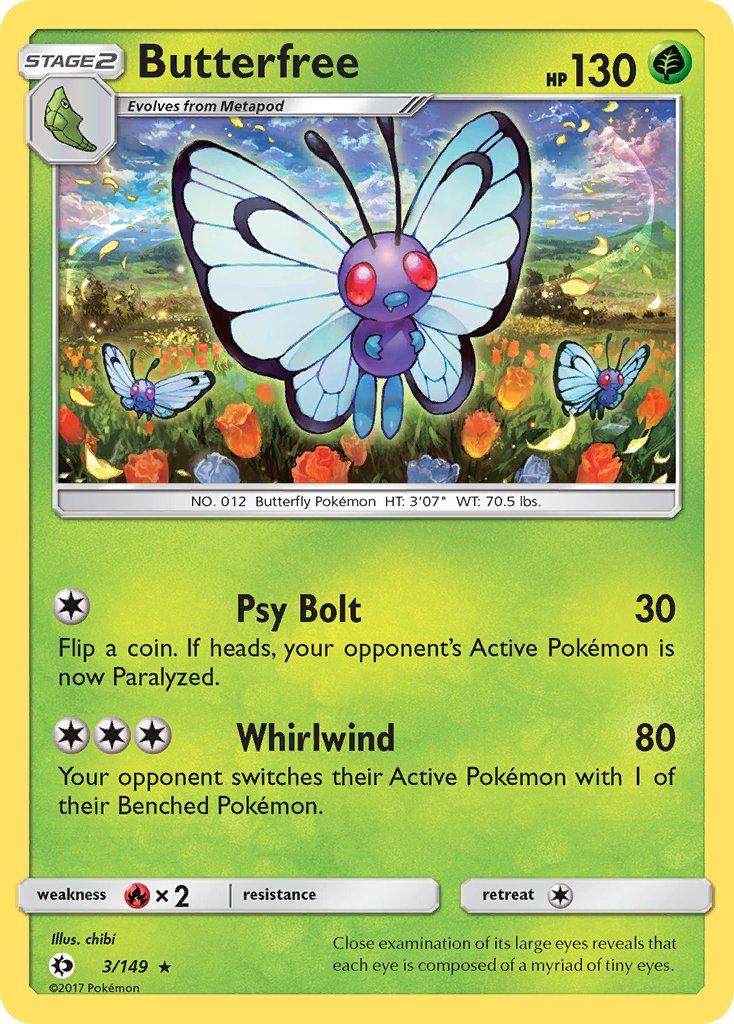 Butterfree - 003/149 (SM01) Rare - Near Mint