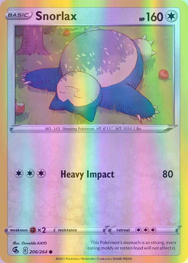 Snorlax - 206/264 (SWSH08) Common - Near Mint Reverse Holofoil