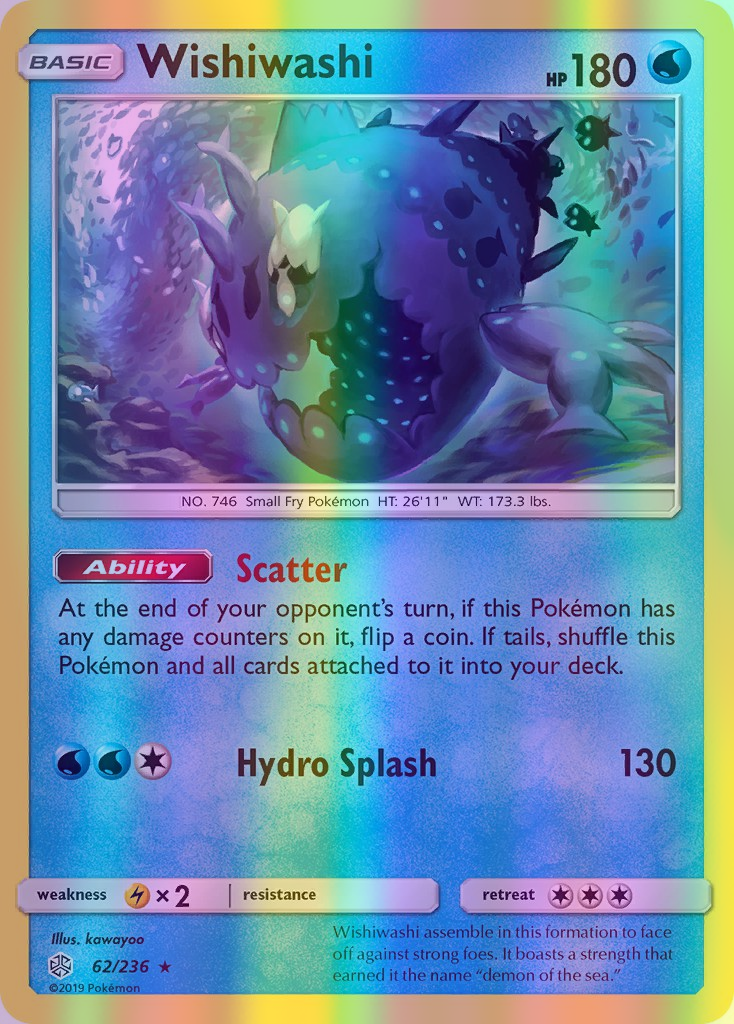 Wishiwashi - 062/236 (CEC) Holo Rare - Near Mint Reverse Holofoil