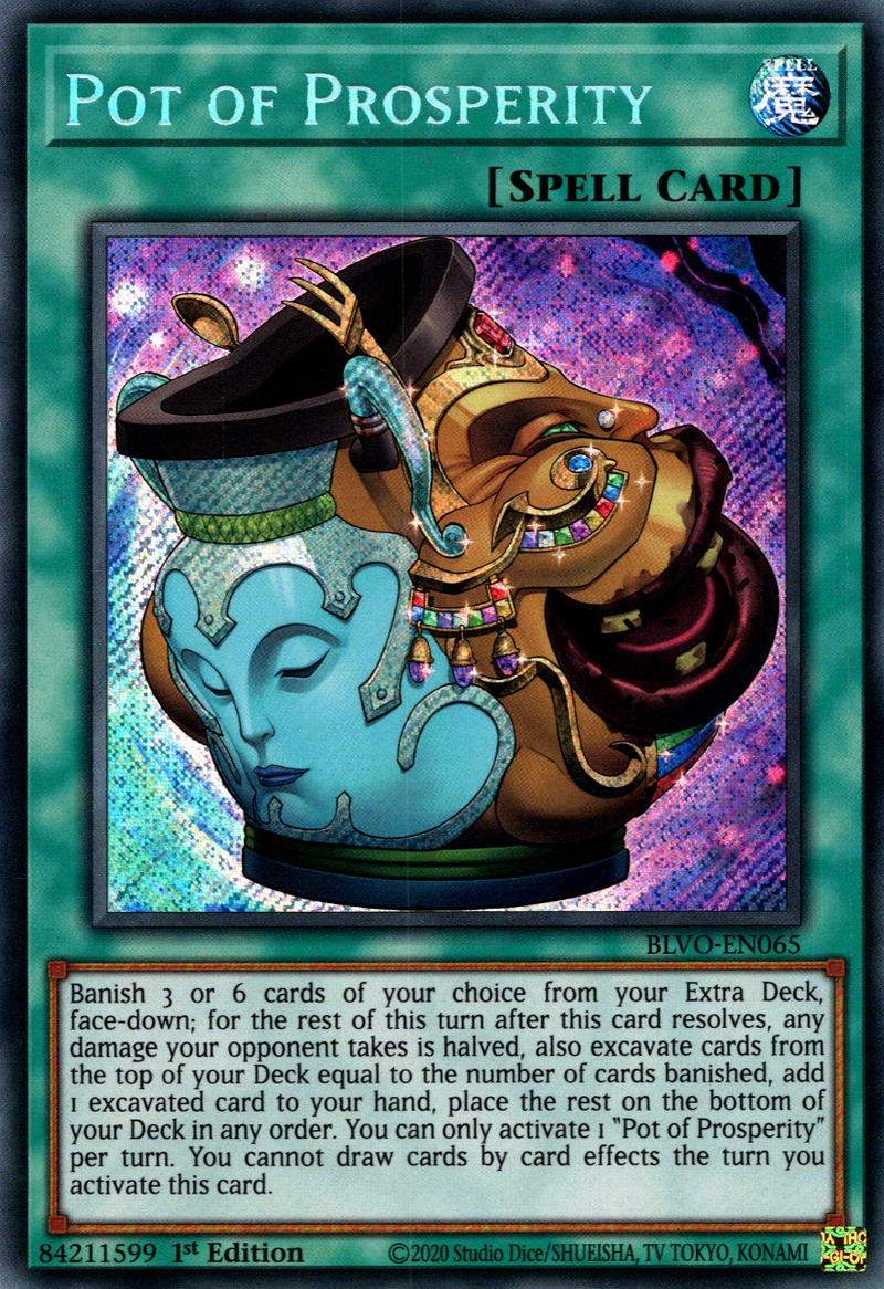 Pot of Prosperity (BLVO-EN065) Secret Rare - Near Mint 1st Edition