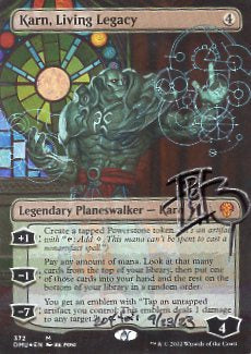 Karn, Living Legacy [#372 Borderless Planeswalkers] (DMU-M-FOIL) Arist Signed