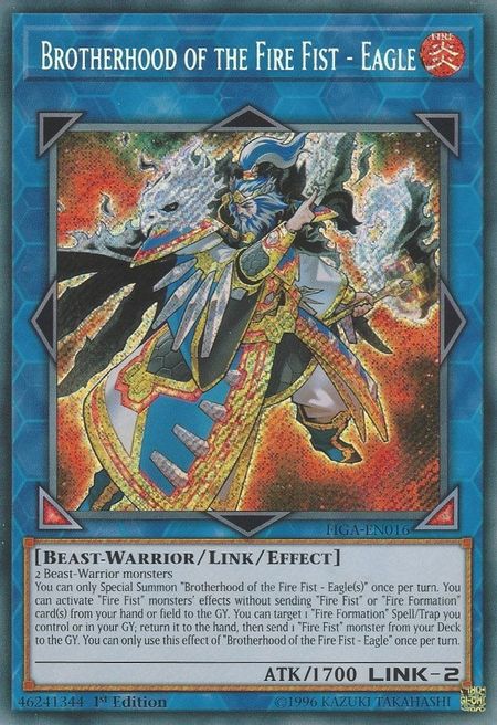 Brotherhood of the Fire Fist - Eagle (FIGA-EN016) Secret Rare - 1st Edition Near Mint