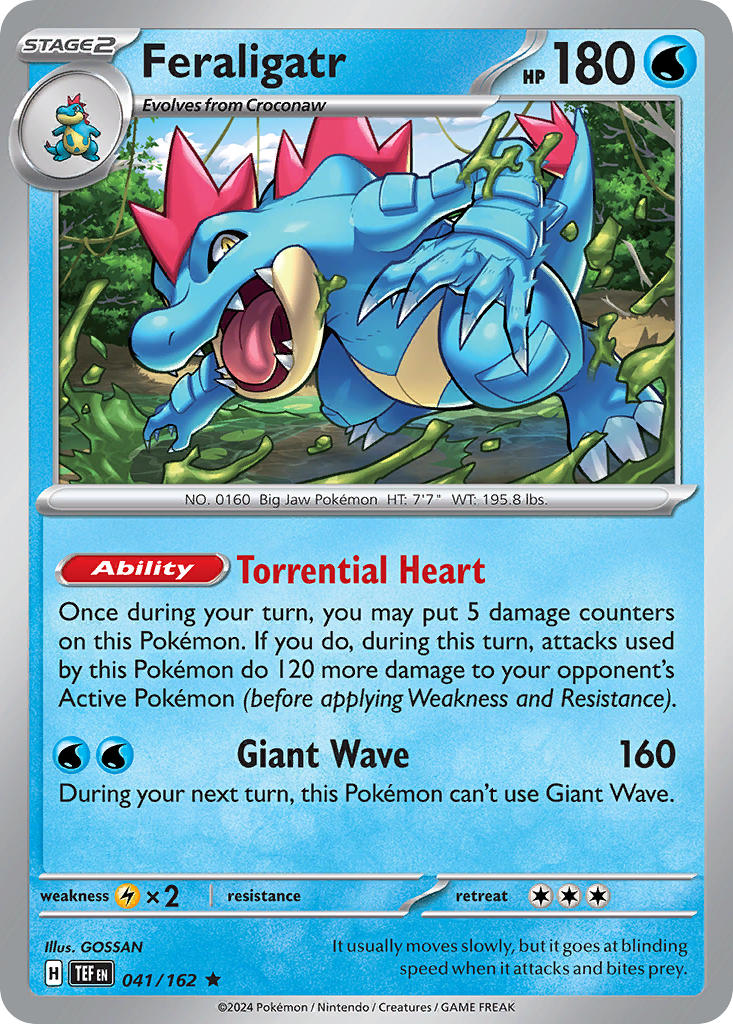 Feraligatr - 041/162 (TEF) Rare - Near Mint Holofoil