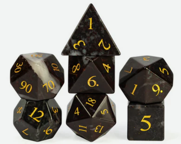 Chicken-Blood Stone - Gemstone Engraved with Gold